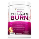 Multi Collagen Burn: Protein Peptides dengan Acid Hyaluronic, Vitamin C, SOD B Dimpless, Types I, II, III, V dan X, Caffeine- Free Strawberry Lemonade Flavored 30 Pegawai