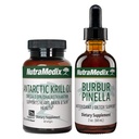 NutraMedix Brain Dukung Bundle - Termasuk Artic Krill Oil Softgeels dan Burbur Pinella Liquid Drops for Cognitive Health, Detox dan Brain Support - 2- Piece Set for Cognitive Support