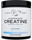 Muscle Feast Creavitalis Micronized Creatine Monohydrate Powder 126; Premium Pre-Workout atau Post- Workout 124; Easy to Mix, Gluten-Free, Safe and Pure, Kosher Certifikasi (200g 124; 66 Pelayan), Unflasheed