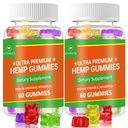 (2 Kemping) Hemp Gummies, Fruity Edibles Gummy Lanjutan 100% Potensi Tinggi Alam Hamp Ekstrak Gummi - 120 Gummi