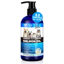 Minyak Salmon Alaska untuk Anjing & Kucing (8.8 oz) - Minyak ikan Omega 3 murni dengan Omega 6 Fatty Acids, EPA & DHA - Antimasi untuk Dogs Skin dan Coat - Pet Natural Gabungan, Immune, Brian & Heart Suplemen