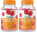 Lifeable Phoshatidyserine (PS) + Collagen & Biotin, Gummies Bundle - Wisting Besar, Suplemen Vitamin, Gluten Bebas, GMO Bebas, Gummy Tertipu