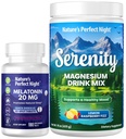Nature 's Perfect Night Melonatin 20mg Quick Dissolve Berry 180 Count dengan Serenity Magnesium Powder 15 oz Lemon Raspberry
