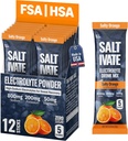 Asin Oranye Electrolytes Packets 124; 800mg Sodium, Potasium & Magnesium Hydration 126; Stevia- Soweed & Sugar Free Electrolte Powder 124; untuk Sweat Revocery, FASing, POTS 124; Makes 32 Fl Oz (Paket 12)