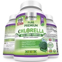 FRESH HEALTHCARE Premium Chlorella Suplement, 1200mg Pure Vegan Powsules Capsules, 180 Chlorofil dan CFG Pil, Natural Detox Superfood, Berisi Tentu B Vitamin dan Mineral