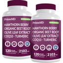 26 in- 1 Nitric Oxide Tambahan - Heart & Circulation Dukungan dengan CoQ10, Turmeric, Root Beet Organic, Hawthorn Berry & Garlic - 2103mg per Serving (120ct, Pack of 2)
