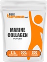 BulkSuplements.com Marine Collagen Powder - Marine Collagen Peptides Suplement, for Hair, Skin, & Nails - Hydyrolyzed & Gluten Free, 2.5g per Serving, 500g (1.1 lbs) (Paket 1)