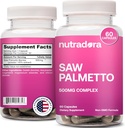 Saw Palmetto for Women - Natural DHT Blocker Hinds Pills Made with Organic Saw Palmetto Extract berry Support Hormonal Health Pure Saw Palmetto for Women Hair Loss 124; 60 pil