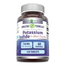 Amazing Formulas Potasium Iodide Supplement: 124; 130 Mg 124; 120 Tablet 134; Non-GMO 124; Gluten- Free 124; Dibuat di USA