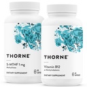 THORNE - 5- MTHF & Vitamin B12 Bundle - Cardiovascular & Nerve Dukungan - 60 pelayan