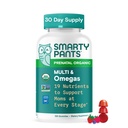 SmartyPants Organic Prenatal Vitamin for Women, Multivitamin Gummies: Biotin, Methylfolat Omega 3 (ALA), Vitamin D3, C, Vitamin B12, B6, A, K2 & Zinc, Chooline, Vegetarian, 120 Cacah (30 Hari Supply)