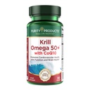 Krill Omega 50 Plus w / CoQ10 dari Produk Kemurnian - 1300mg Krill Oil dan Fish Oil Blend - 100mg CoQ10 - 500mg Natural Astaxanthin - Dukungan untuk Gabungan, Kesehatan Otak dan lebih - 60 Mini Softgeels