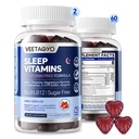 Melonain Free 5- HTP GABA Suplemen Gummies untuk Dewasa & Anak-anak 12 + dengan L-Theanine, Magnesium Glycinate, L- Tryptophan, Apigenin