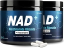 NAD + Supplemen 1000mg - Nicotinamide Riboside (NR) dan Resveratrol, Lipomal NAD of Pure Organik Ingreasi Perempuan & Men Heally Aging, Brain and Cellular Energy, 80 Capsules (2Pcs)
