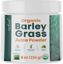 Teaveli Organic Grass Juckder- Raw, Utah Grown Barley Grass Extract for Detox- Complements Wheatgrass Juice- Made in USA Without Gluten, Advacives or Preservates - 8 oz (226 Grams)
