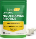 Lipomal Reveratrol, Liposomal Nicotinamide Riboside, Nicotinamide Ribside 900, Suplemen Reveratrol, Supplemen Resveratrol untuk Pria Perempuan (1Pack / 80 Capsules)