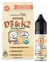 Milk Organ Legentical Baby Vitamin D3 K2 Liquid Drops, 400 IU of Baby Vitamin D Drops for Bayi - Vitamin D untuk Newborns, Toddlers, and Kids - Vegan, 90 Servings