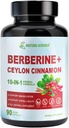 Suplemen Berberine dengan Ceylon Cinnamon & Chromium Picolinate, 10- 1 Berberine 100mg Per Serving, Berberine 5X untuk Metabolisme, Heart dan Imune Dukungan (90 Capsules)