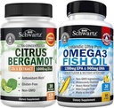Triple Strength Omega 3 Fish Oil Softgeels (1 Month Supply) Plus 10000mg Citrus Bergamot Supplemen (1 Bulan)