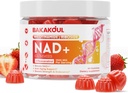 NAD Gummies, NAD Suplemen - Lipomal Nicotinamide Riboside, Resveratrol, Quercetin, NAD Nicotinamide Riboside Resveratrol 900mg, NAD + Tambahan untuk Pria dan Wanita, 60 Gummies 1 Pack