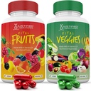 Laboratorium yang disederhanakan (Set 2 Vital Fruits and Vegies Suplement Red & Green Superfood Whole Food Non GMO Vegan Friend180 Veggie Capsules 2 Bottles