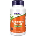 NOW Foods Suplemen, Sambucus Zinc-C dengan Elderberry Konsentrasi dan Vitamin C, 60 Lozenges