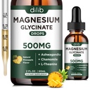Magnesium Glycinate 500mg - Liquid Magnesium Drops, Ashwagandha, L - Theanine, Chamomile - Calm & Stress Relief, Relax, Restful Sleep, Muscle Heart Health, Vegan - 2 Fl Oz (30 Hari)