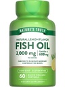 Suplemen Nature 's Truth Oil Omega 3: 124; 2000mg = 124; 60 Softgels 14; EPA & DHA 124; Lemon Flavor 124; Non-GMO dan Gluten Free