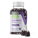 VITEEY Sambucus Elderberry Gummies for Adules & Teens + Zinc & Vitamin C - Sugar Free - Imune Support & Booster Herbal Supplemen - Vegan, Gluten Free, Gelatin Free, GMO Gratis, Chewable Berry Flavored