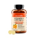 NaturreWise Extra Power Vitamin C Chewable 10000mg for Dewata - Natural Orange Flavor - Ammune System & Antioksidant Dupport - Non-GMO, Vegan & Sugar Free - 90 Chewable Tablet [45Day Suppply]