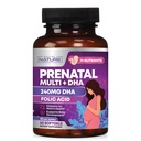 Prenatal Vitamin bagi Perempuan - Multivitamin dengan DHA, Asam Folic, Vitamin C, B12, Besi & Omega-3 - Sebelum, Selama Suplemen Kehamilan Kesehatan & Pengembangan Otak - 60 Softgeels