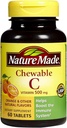 Nature Made Vitamin C 500 mg Cherible Tablet, Oranye 60 ea (Paket 4)