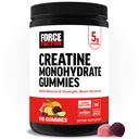 Force Factor Creatine Monohydrate Gummies, 5g Dose for Men & Women to Duck Muscle, Power, Recovery, Cognitive Health & Memory, Asported Fruit Flavors, 150 Gummies
