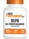 BulkSuplements.com DL- Phenylalanine Capsules - DLPA Capsules, DL- Phenylalanine 500mg - DLPA Suplemen, Gluten Free - 2 Capsules per Serving, 240 Capsules (Paket 1)