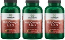 Swanson MultiOmega 3-6-9 - Non- GMO Flax Oil, Borage Oil Capsules, '&' Fish Oil Capsules - EscutFatty Acids Apporting Cardiovaskular Health '&' & 'Brain - (220 Softgels, 2400mg Serving) 3 Botol