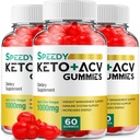 (3 Kemo ACV Gummies Speedy Formula Keto Plus ACV Gummies Apple Cider Speedy ACV Diet Women (180 Gummies)