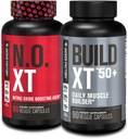 Jacked Factory N.O. XT Nitric Oxide Suplement (90 Kapsul) & Build XT 50 + Daily Muscle Builder (90 Capsules) for Muscle Growth, Pumps, Vitalitas, & Recovery