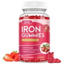 Kompleks Zinc, Vitamin B & C, B12, Gagal - Pembangun Darah & Energi Dukungan Untuk Dewasa & Anak - Strawberry Flavor, Vegan 60 Gummies