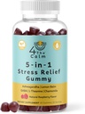 4TheCalm 5in1 Stress Relief Gummy - GABA, Lemon Balm, L-Theanine, Chamomile, Ashwagandha - Stres Relief Gummies (Natural Raspberry Flavor, 60 Gummies)
