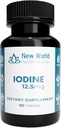 New World Health Brands 12.5mg Loodine Tablet - 90 Tablet - Escally Trace Mineral for Growth, Thyroid & Metabolic Fungsi - Mudah untuk Swallow, High Potency, Fast Absorpsi