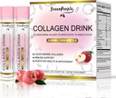 Collagen Liquid Greenpeople for Women & Men, Fish Collagen Peptides + Hyaluronic Acid + Vitamin Bs & C, Hair Skin Nails Joints Bones Dukungan (0.85 quid oz, 10 Botol, Apple)