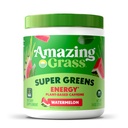 Amazing Grass Greens Energy: Smoothie Mix, Super Greens Powder & Plant Based Caffeine with Matcha Green Tea & Beet Root Powder, Watermelon, 30 Servings (Packaging May Wary)