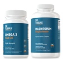 Dr. Tobias Omega 3 Minyak Ikan & Magnesium Bisglycinate Suplemen, Absorpsi Tinggi, Pendukung Hati, Otak, Imune, Energi, Otot, Bone & Joint Kesehatan, Non-GMO