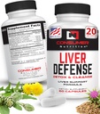 Suplemen Dukungan Liver - Liver Detox Pertahanan Cleanse - Dibuat dengan Solarplast, Daun Artichoke, Benih Thistle Milk, & More - untuk Metabolisme & Ammune Respon 60 Capsules