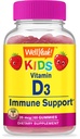 WellYeah Kids Vitamin D3 Gummies - 1000 IU (25 mcg) - Mendukung Kekuatan Tulang dan Kebal - Bukan-GMO, Bebas - Strawberry Flavor - Supplemen Nutonasional - 60