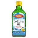 Carlson - Cod Liver Oil, 1100 mg Omega- 3s, Liquid Fish Oil Suplemen, Wild- Caught Norwegia Arktik, Sumpably Sourded Nordic Liquid, Lemon, 250 ml