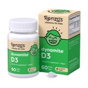 Dinamit Renzo Vitamin D3, Mengabaikan Anak-anak Vitamin D3, 60 Sugar- Bebas Tab Melty, Lil 'Green Apple Flavored