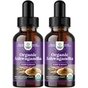Nature Craft USDA Organic Ashwagandha Liquid Drops - Liquid Ashwagandha Root Extract for Stress and Mood Dupport - Tasty Adaptogenic Tincture Non GMO Vegan Alkohol Gluten dan Gula Free (2 Pack)