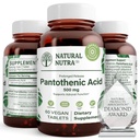 Natural Nutra Time Release Pantothenic Acid 500 mg, Vitamin B5 Suplemen Membantu Break Down Fat and Carbohydrates, Metabolisme dan Energi, Impreve Muscle Health, Mengurangi Skin Sots, 60 tablet Vegetarian