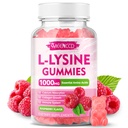 L-Lysine 100mg Gummies, Lysine Suplement for Dewata & Kid, Estibe Acid Suplemen Lips & Oral Health, Boost Immune & Kalcium, Sugar- Free, Raspberry Flavor, 60 Count